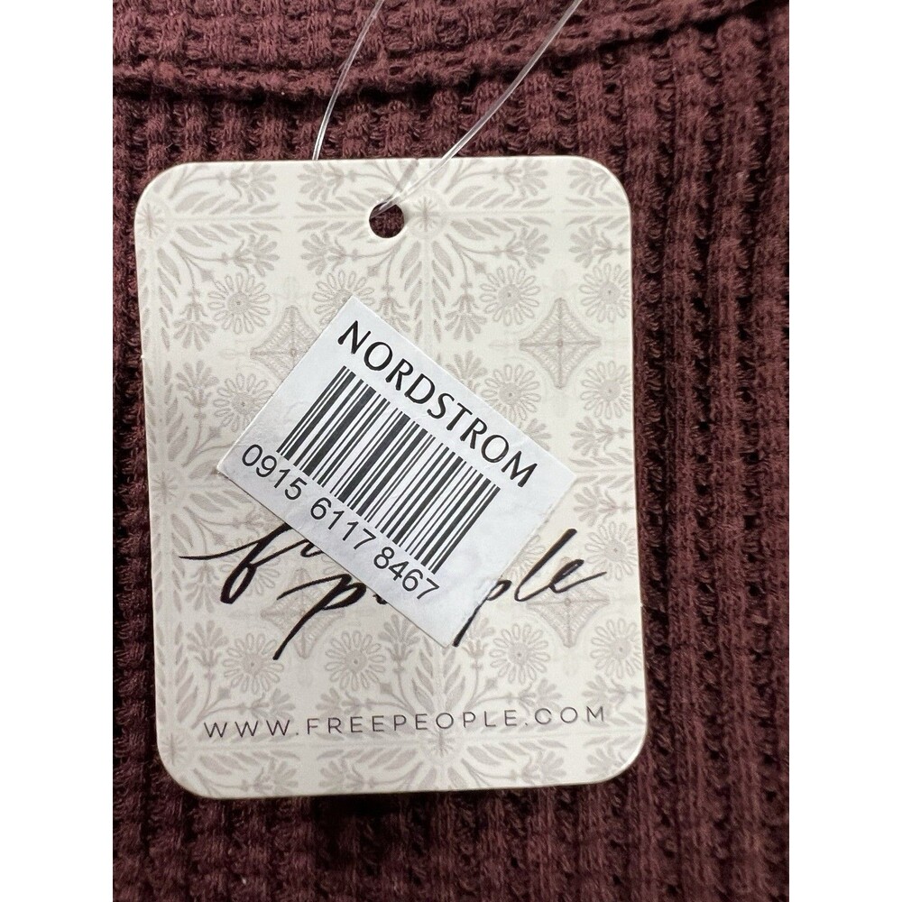 Free People We The Free All In Cuff Top In Chocolate Combo Thermal NWT Large - Picture 8 of 13